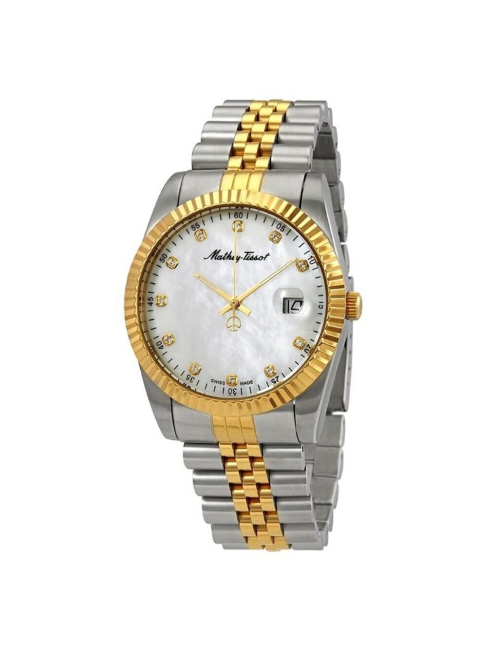 NWT Mathey-Tissot Mathey II Quartz Crystal Mother of Pearl Dial Men's Watch